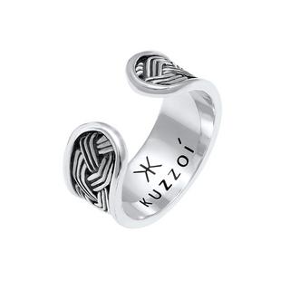 Kuzzoi  Bague Herren Bandring Ornament Design Offen 925 Silber 