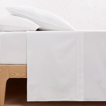 Drap plat uni en percale de coton bio Scenario