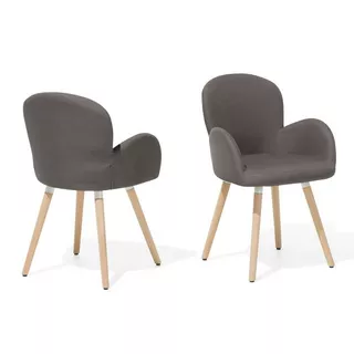 Beliani Esszimmerstuhl aus Polyester Retro BROOKVILLE  