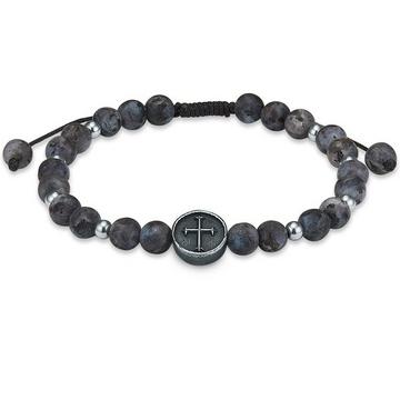 Homme Bracelet en pierres précieuses Croix