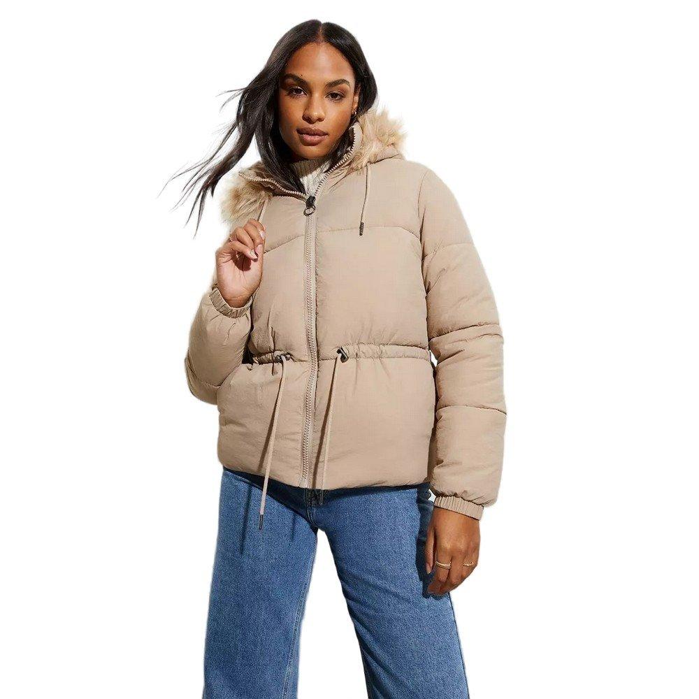 Image of Steppjacke Kunstfell Kapuze Unisex Camel L