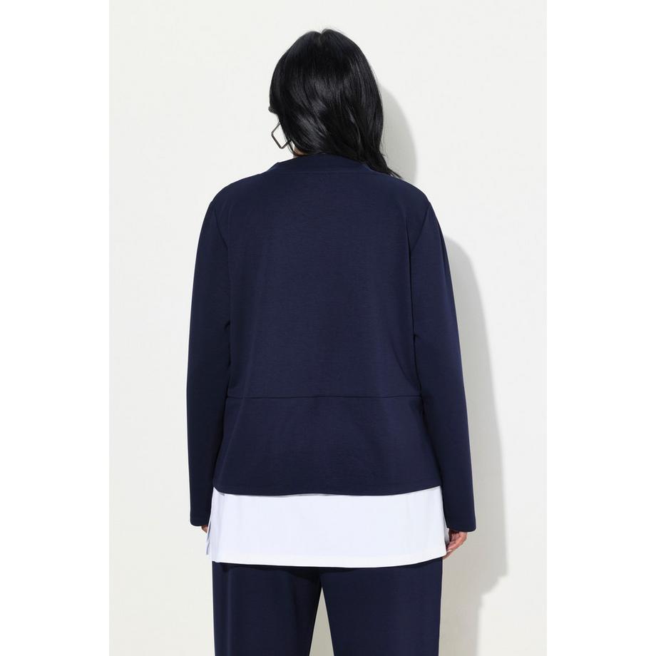 Ulla Popken Felpa Inserto Blusa Scollo a V Maniche Lunghe  