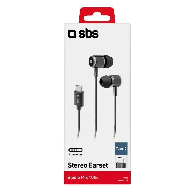 SBS  SBS Studio Mix 100c - Auricolari con filo stereo e connettore USB-C 