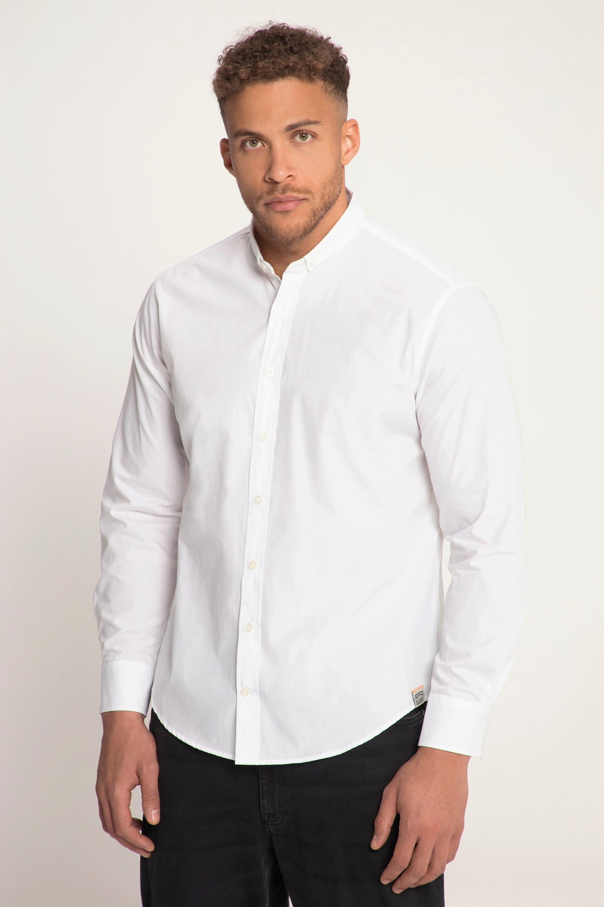 Sthuge  Camicia STHUGE dalla vestibilità moderna con maniche lunghe e collettino button-down bianco neve 