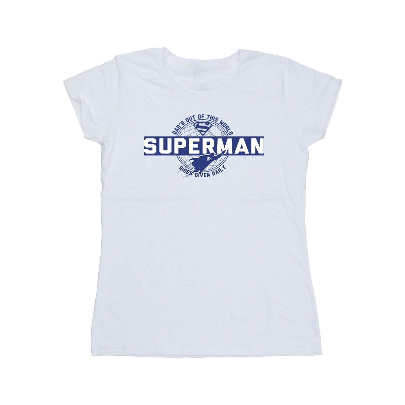 Image of Superman Out Of This World Tshirt Damen Weiss XXL