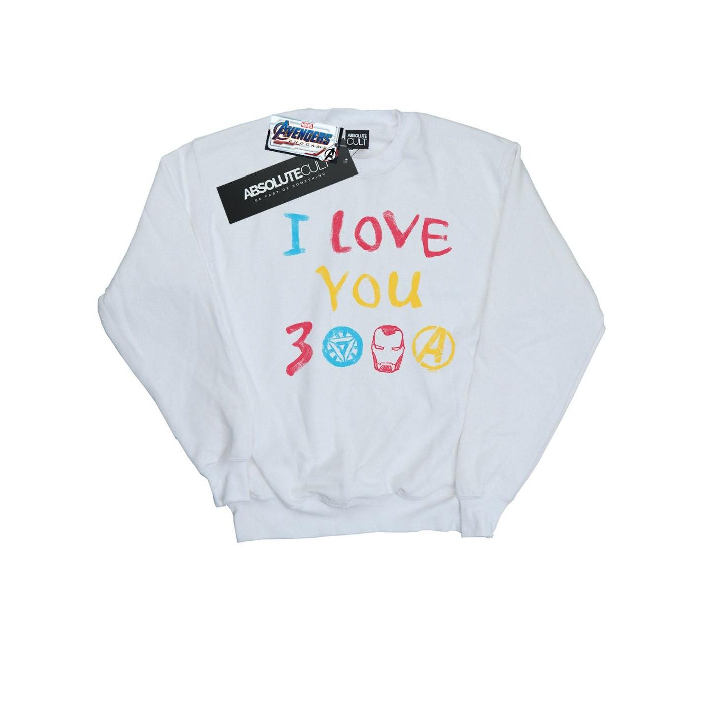Image of Avengers Endgame I Love You 3000 Crayons Sweatshirt Damen Weiss XL