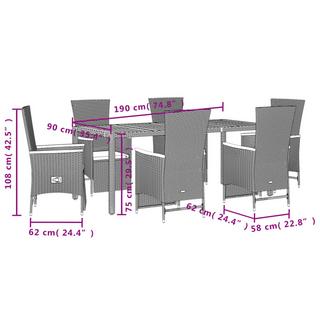 VidaXL Garten essgruppe poly-rattan  