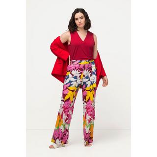 Ulla Popken Jersey Overall Weites Bein Gürtel V-Ausschnitt Ärmellos  