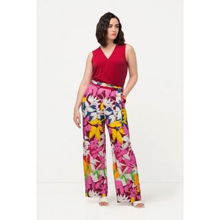 Ulla Popken Jersey Overall Weites Bein Gürtel V-Ausschnitt Ärmellos  