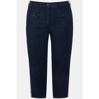 Ulla Popken  Jeans a 7/8 modello Mony in comodo tessuto elasticizzato con tasche con zip 