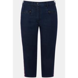 Ulla Popken  Jeans a 7/8 modello Mony in comodo tessuto elasticizzato con tasche con zip 