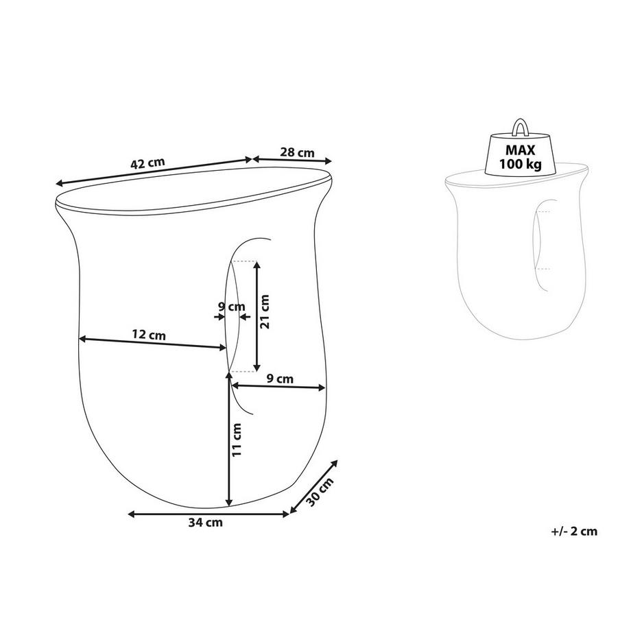 Beliani Table d'appoint en MgO Rustique IDRO  