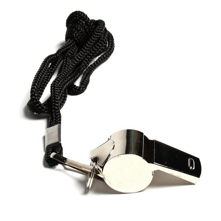 Omada  Fischietto da arbitro in acciaio inox con cordino Omada 