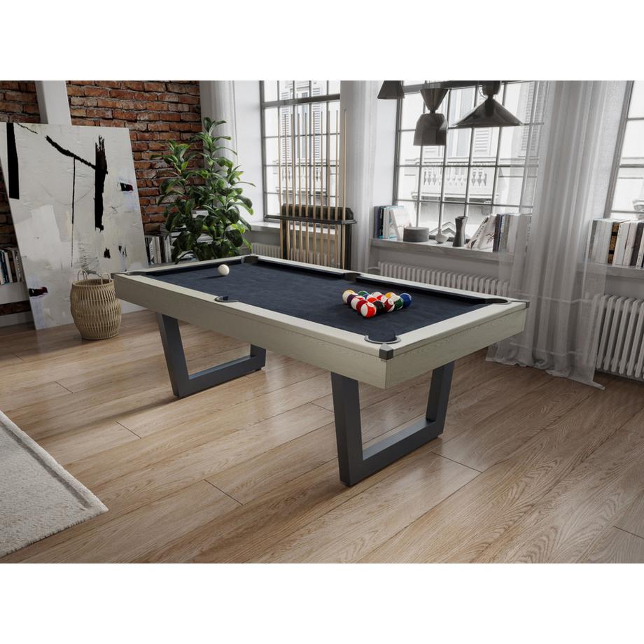 Vente-unique  Multifunktionstisch - Billard & Tischtennis - 213,4 x 111,8 x 78,5 cm - Holzfarben hell & Schwarz - MELIAN 
