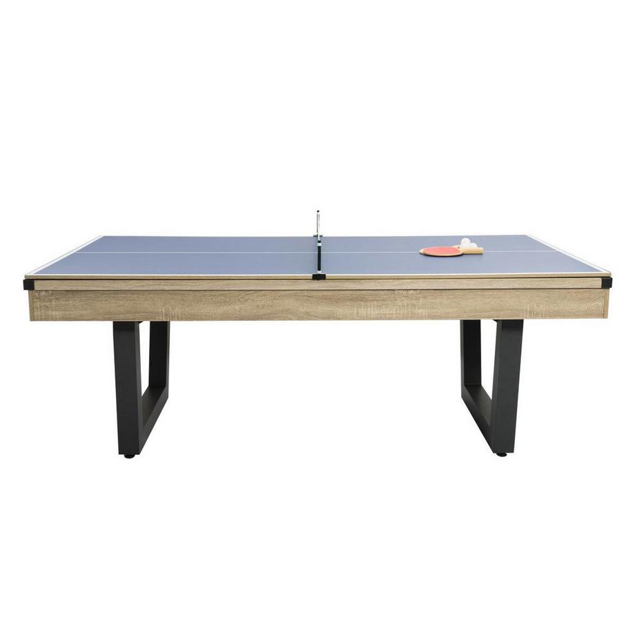 Vente-unique  Multifunktionstisch - Billard & Tischtennis - 213,4 x 111,8 x 78,5 cm - Holzfarben hell & Schwarz - MELIAN 