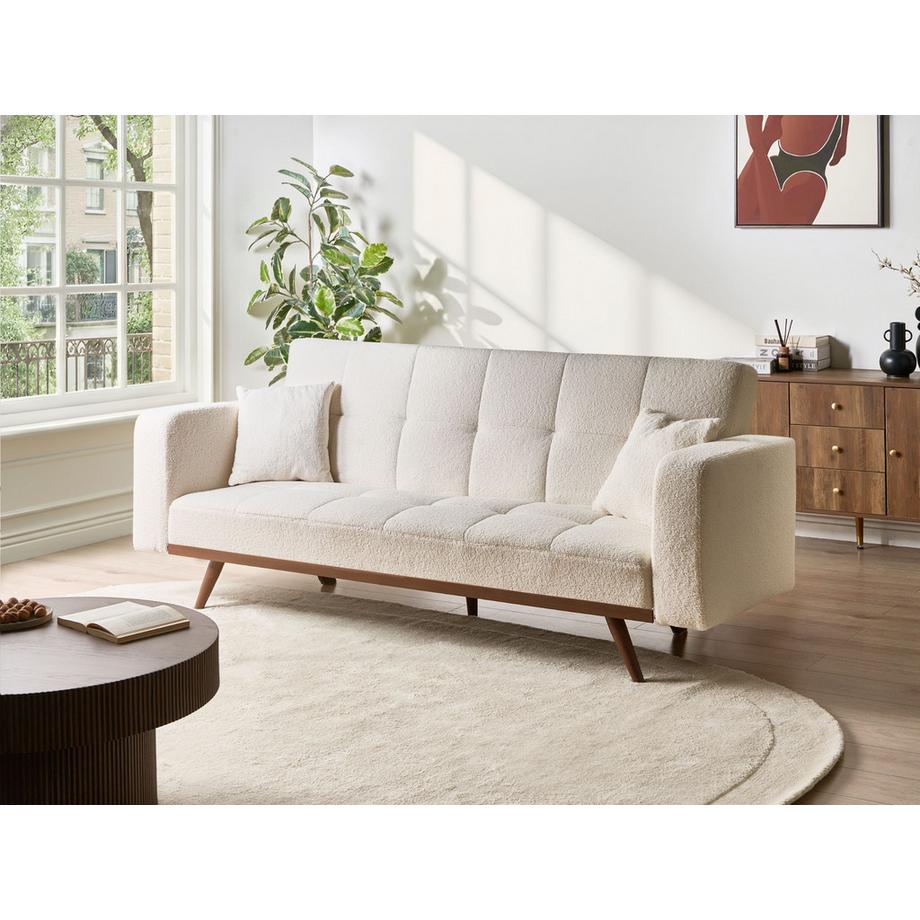 Beliani Canapé 3 places en Bouclé Scandinave HJULBY  