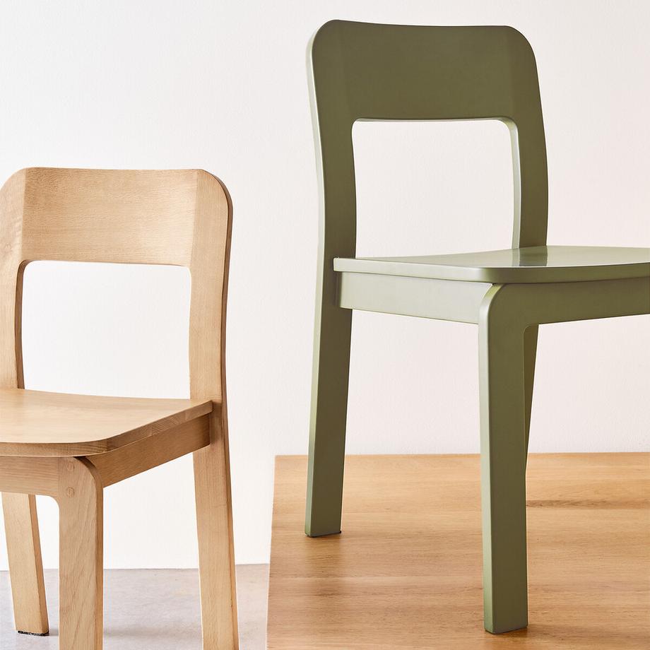 La Redoute Intérieurs Lot de 2 chaises en bouleau massif teinté  