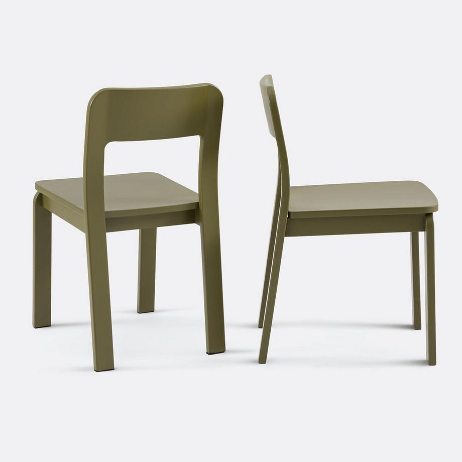 La Redoute Intérieurs Lot de 2 chaises en bouleau massif teinté  