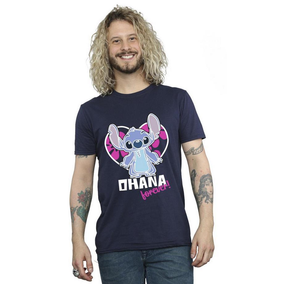 Disney Ohana Forever T-Shirt Stampata  