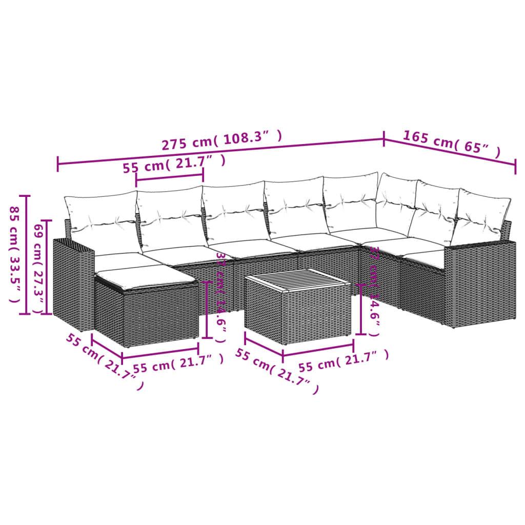 VidaXL Ensemble de canapés de jardin rotin synthétique  