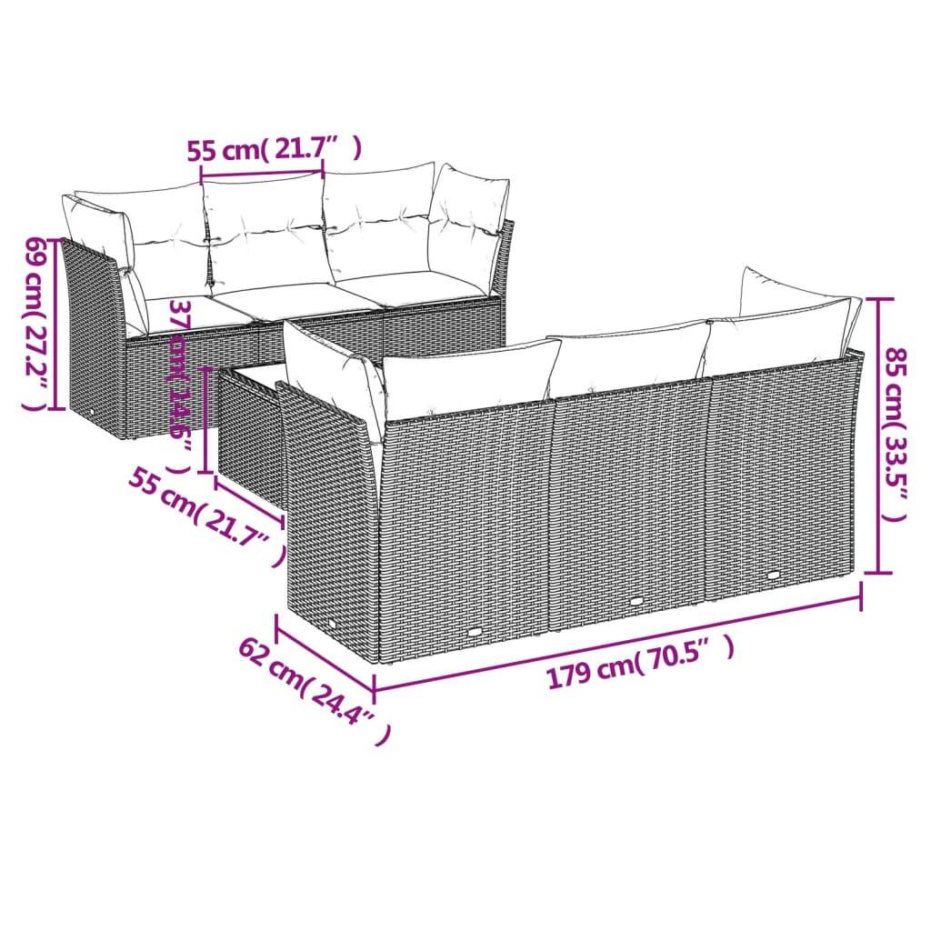 VidaXL Ensemble de canapés de jardin rotin synthétique  