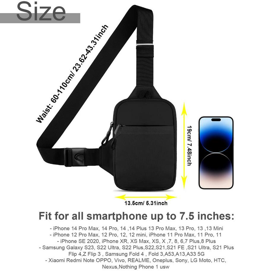 Only-bags.store Sling Chest Kleine Handytasche zum Aufhängen mit Brieftaschentasche  