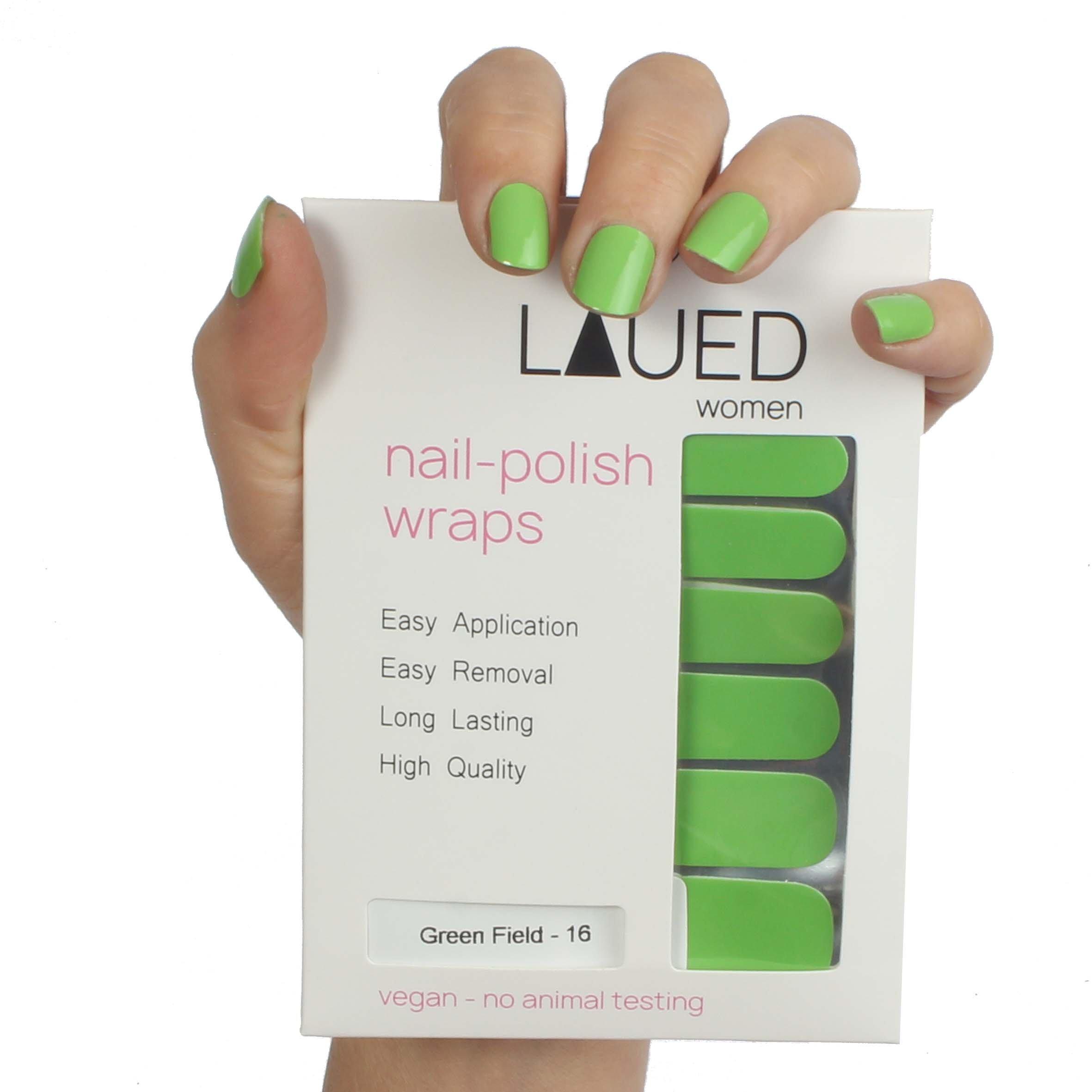 LAUED  films à ongles végétaliens solid green 