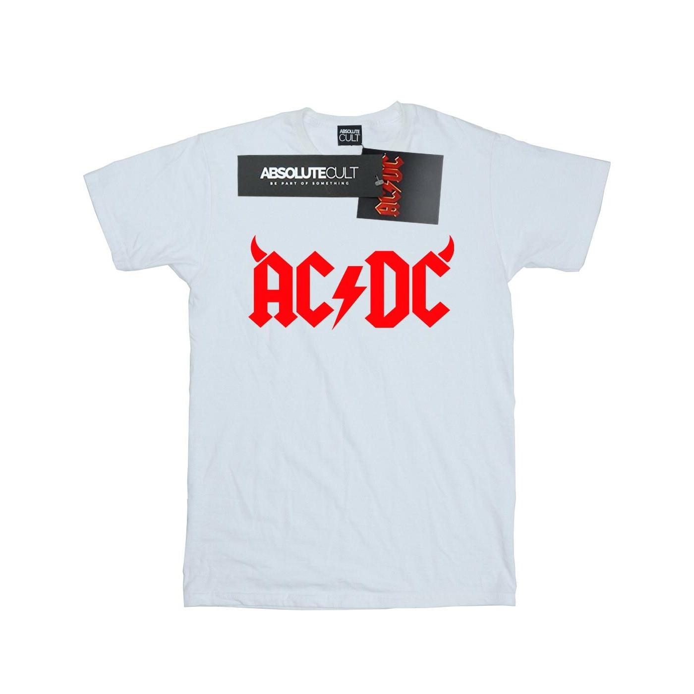 Image of Acdc Horns Logo Tshirt Damen Weiss 3XL