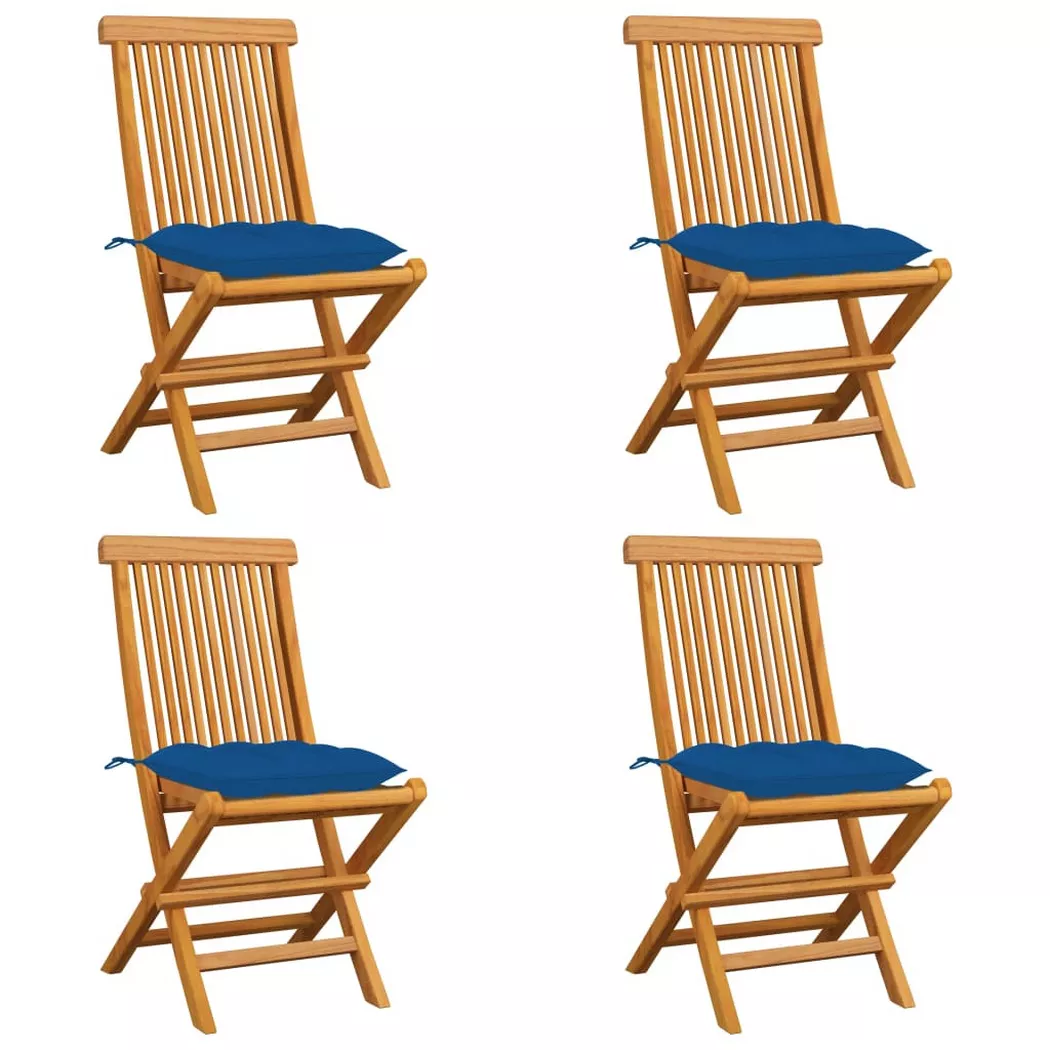 VidaXL - Gartenstuhl teak, One Size, Blau
