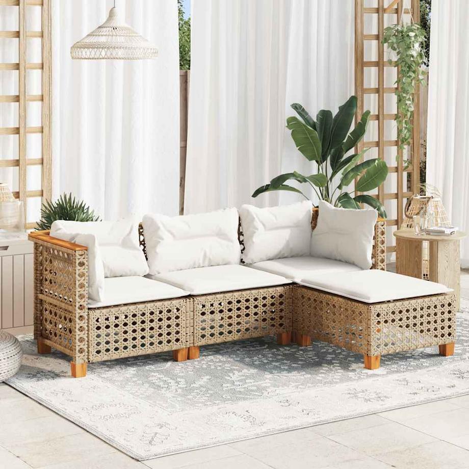 VidaXL Ensemble de canapés de jardin rotin synthétique  