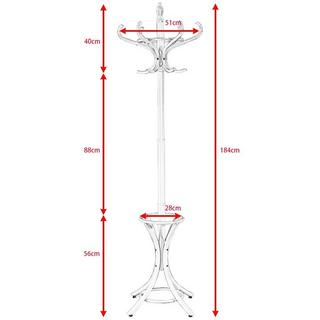 Northix Garderobenständer Kleiderständer Jackenständer mit Schirmständer 12 Kleiderhaken-weiß  