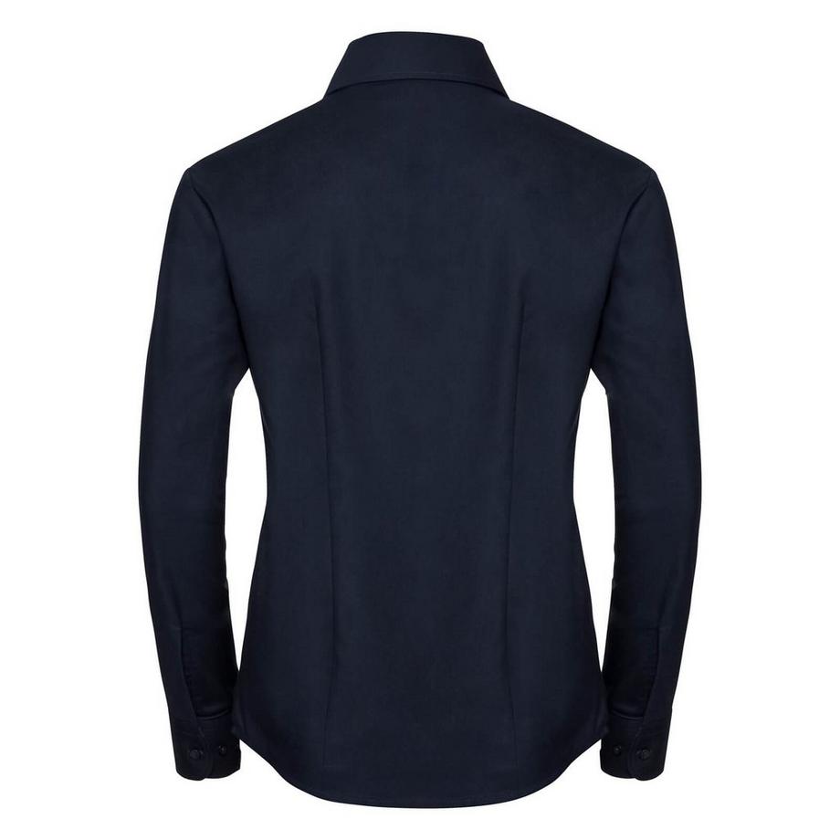 Russell Collection Easy Care Oxford Langarmbluse  