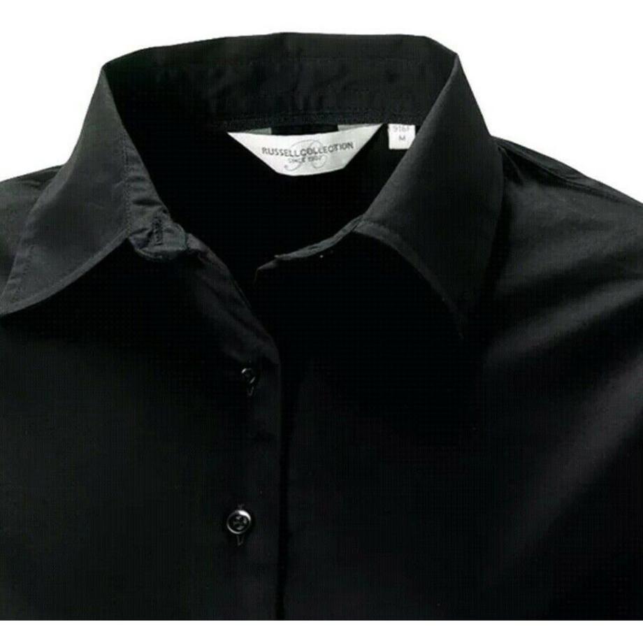 Russell Collection Easy Care Oxford Langarmbluse  