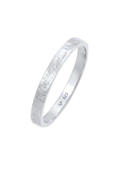 Image of Ring Bandring Partnerring Basic Organic Look Damen Silber 52mm
