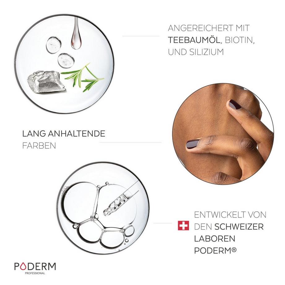 PODERM  Mycose Ongles - Vernis ROUGE NOIR Tea Tree - Swiss Made 