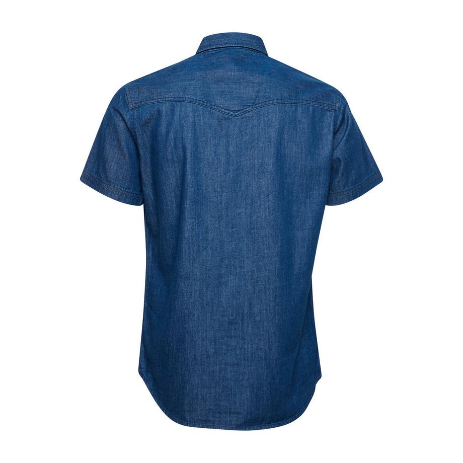 Blend Camicia Denim Maniche Corte Slim Fit  