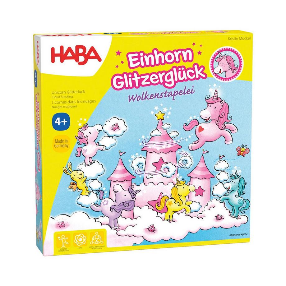 HABA  Einhorn Glitzerglück Wolkenstapelei 