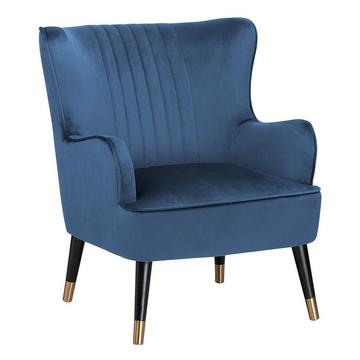 Fauteuil à oreilles en Velours Glamour VARBERG