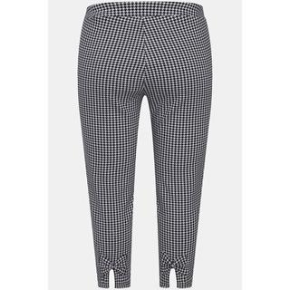 Ulla Popken  Pantaloni a 7/8 con pied-de-poule, taglio della gamba aderente e cintura elastica 