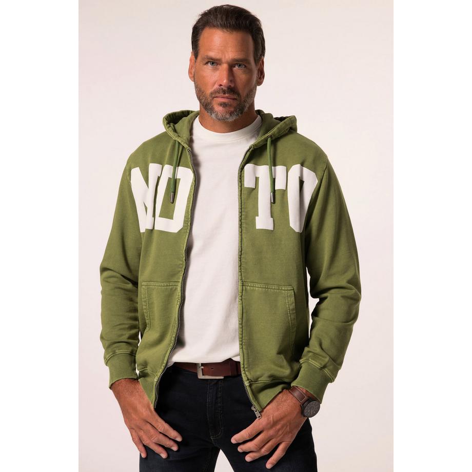 JP1880 Hoodiejacke Sweat Vintage Look mit Badges  