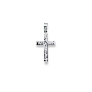 MUAU Schmuck  Pendentif croix en or blanc 750, 29x14mm 