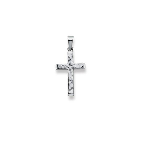 MUAU Schmuck  Pendentif croix en or blanc 750, 29x14mm 