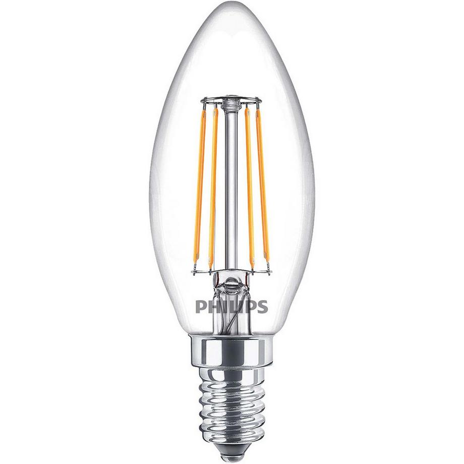 PHILIPS Corona LED E14 in confezione da 3 da 4,3 W (40 W) Trasparente 470 lm  