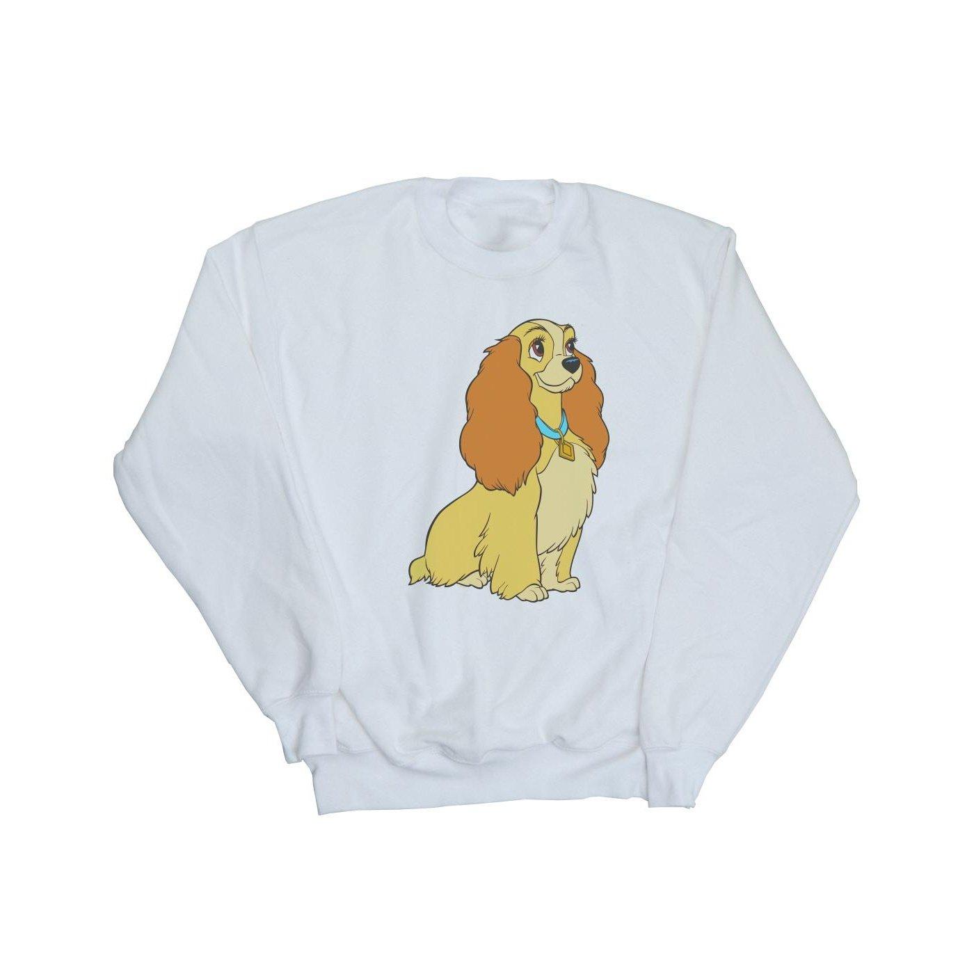 Image of Lady And The Tramp Lady Spaghetti Heart Sweatshirt Unisex Weiss 140/146