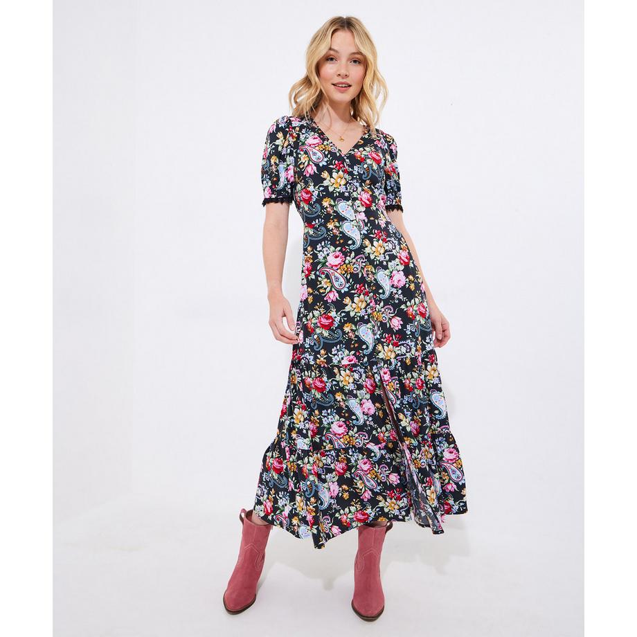 Joe Browns Florales Maxikleid mit Spitzenbesatz  