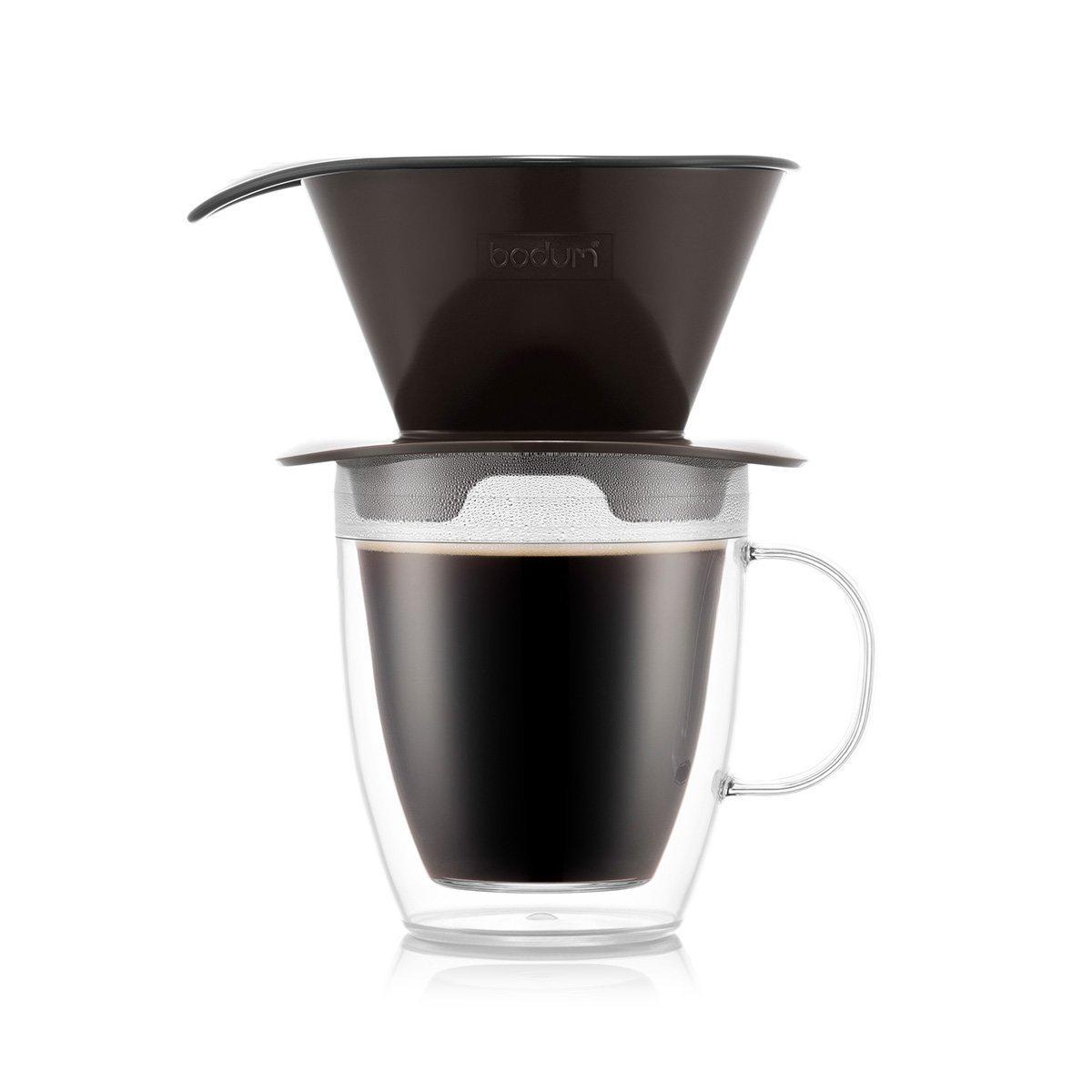 Image of bodum Kaffee-Tropfer und doppelwandige Tasse POUR OVER 0.3 L Dark Roast - 300ml