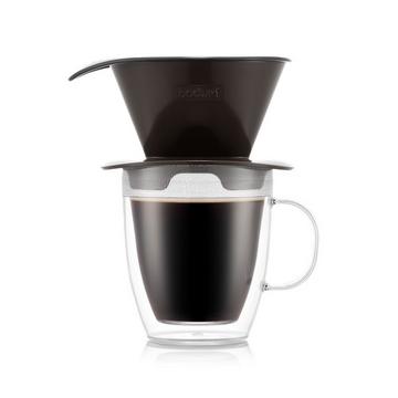 Set filtre à café individuel et mug isotherme en plastique double paroi POUR OVER