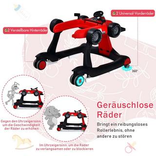 Northix  4 in 1 Lauflernwagen klappbarer Lauflernwagen mit einstellbarer Höhe Rot 