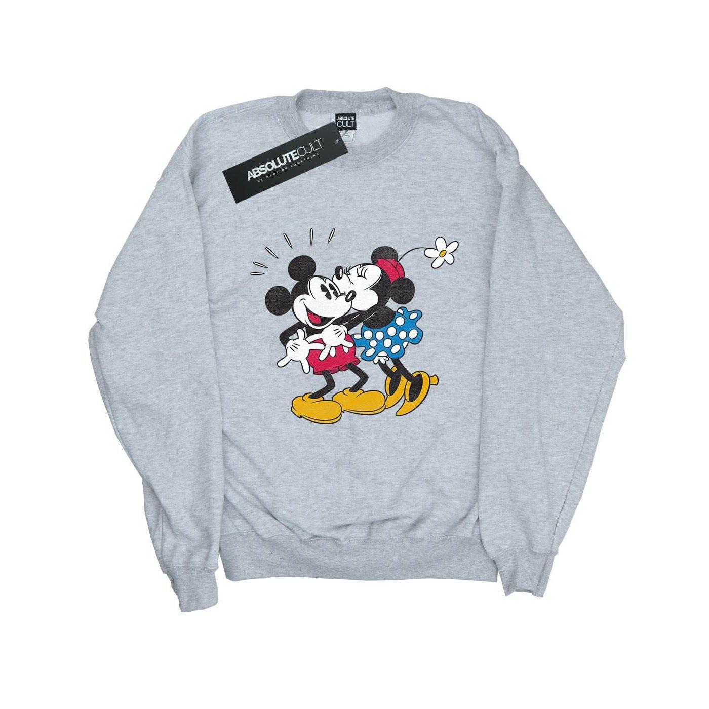 Image of Mickey Mouse Mickey And Minnie Kiss Sweatshirt Mädchen Grau 128