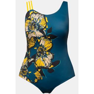 Ulla Popken  Maillot de bain, fleurs, bonnets souples, bretelle divisée en trois 